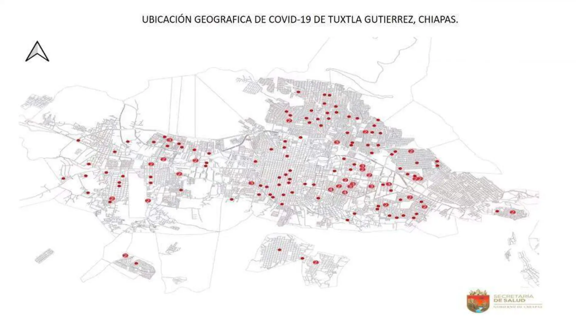 mapa, casos, Tuxtla